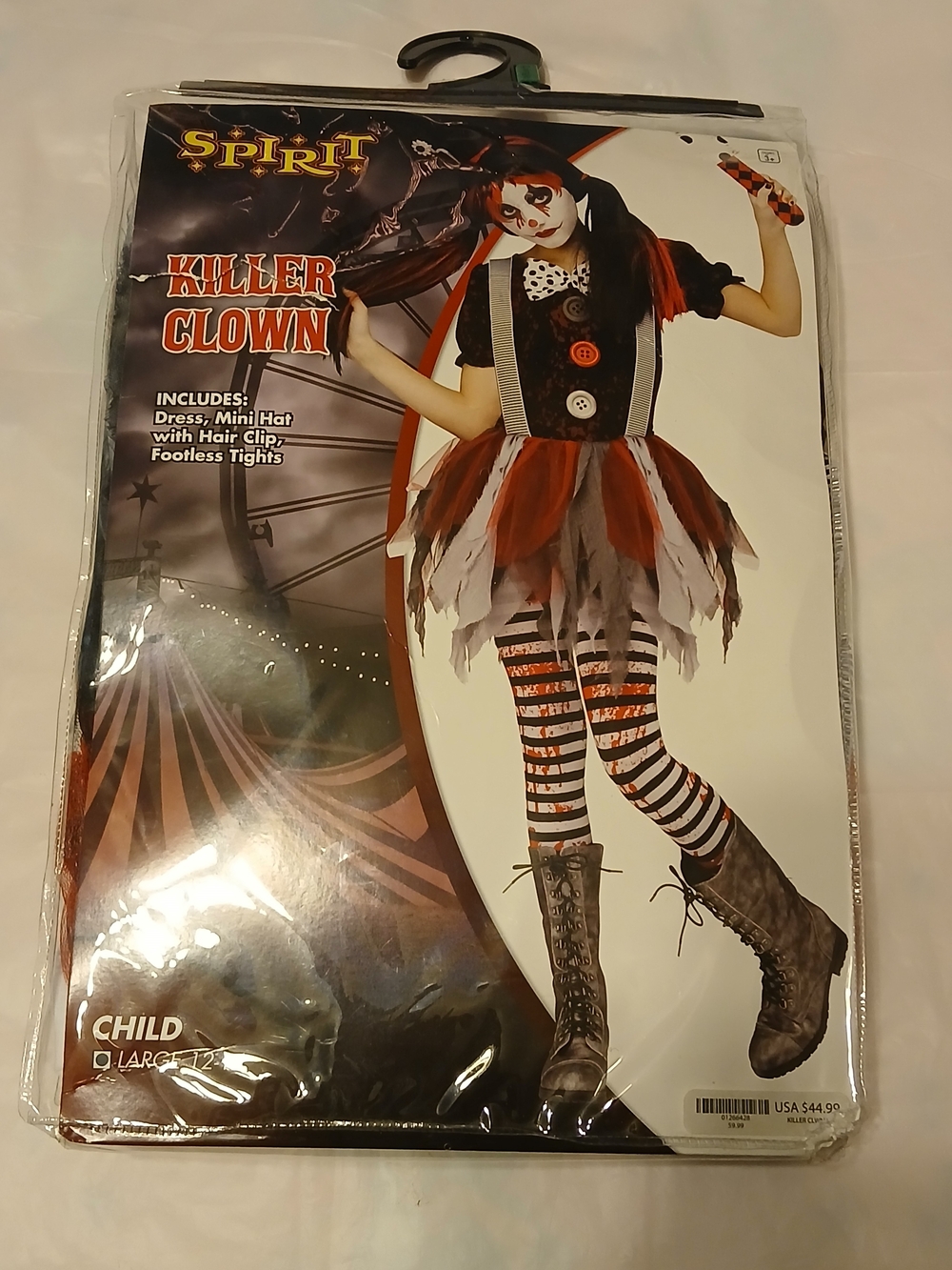 Spirit Killer Clown Kids Costume - Red, Black & White